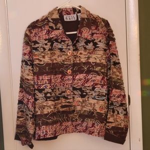 Keren Hart Fall Print Jacket/Blazer Size L